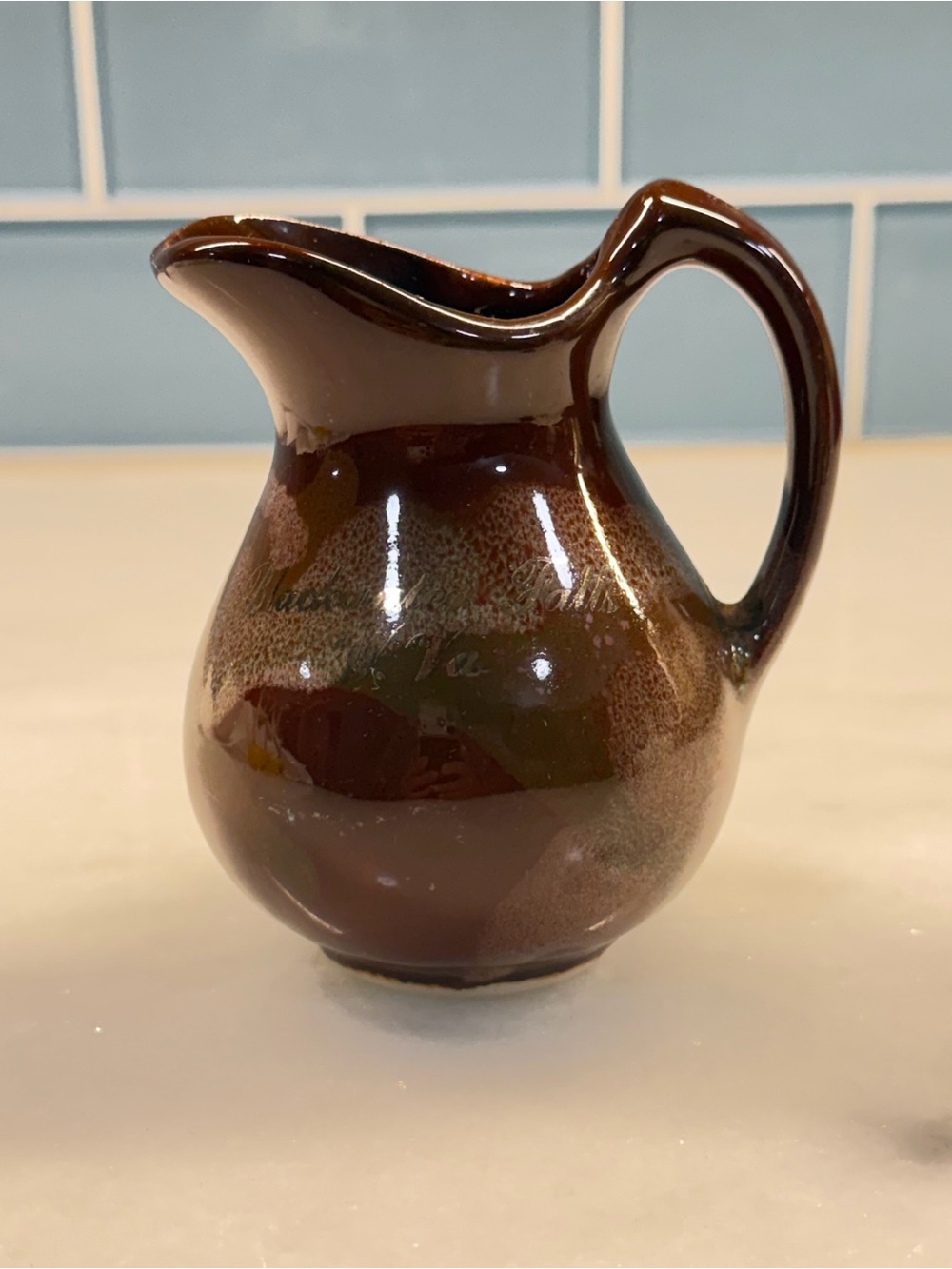 Vintage Paden City Artware Blackwater Falls W Va Pottery Creamer Pitcher